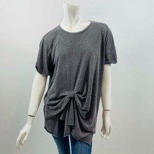 All Saints Gray Gathered Front Top Women’s Size L
